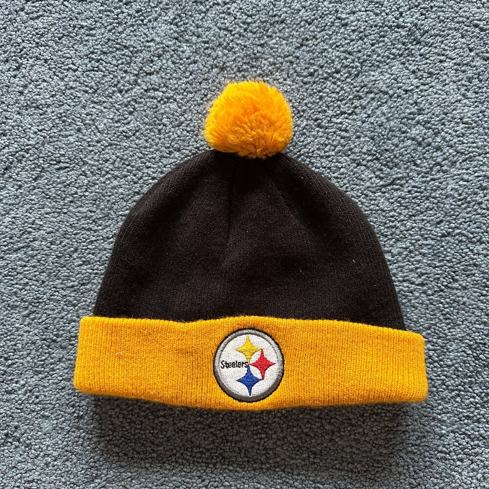 OTS Toddler Black & Yellow Pittsburgh Steelers Beanie Tossle Cap Hat